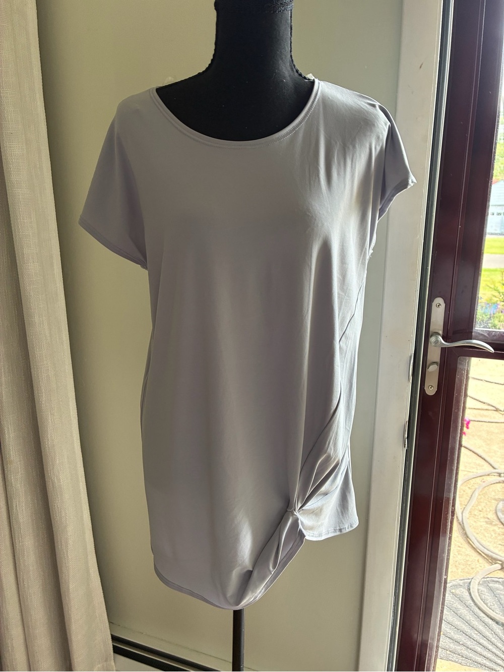 Azules Light Gray Short Sleeve Side Knot Tee
